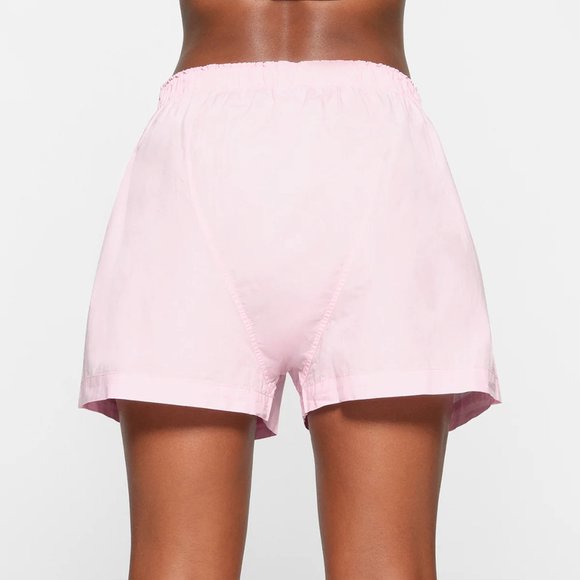 Skims Cotton Poplin Sleep Short - Baby Pink - Picture 4 of 4